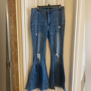 Flare wide leg jeans